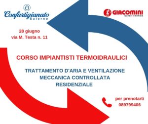 Trattamento d'aria e ventilazione meccanica controllata residenziale @ Confartigianato Salerno